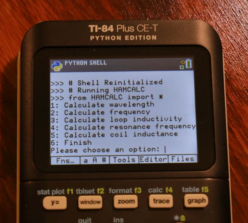 ham calculator ti-84 python